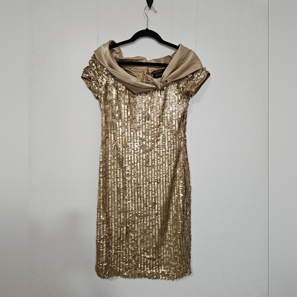 St. John Dresses & Skirts - St. John Gold Sequin Mini Dress